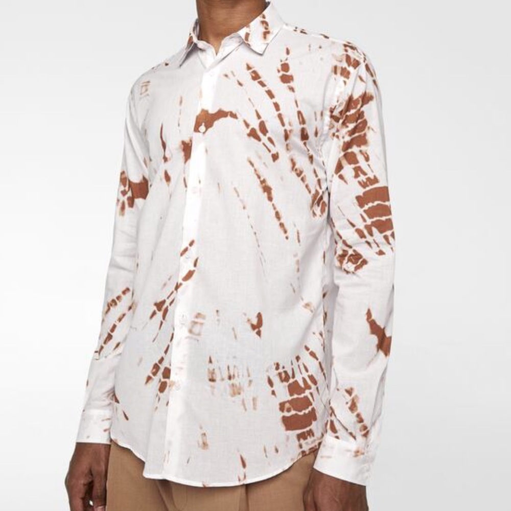 Zara man tie dye poplin shirt